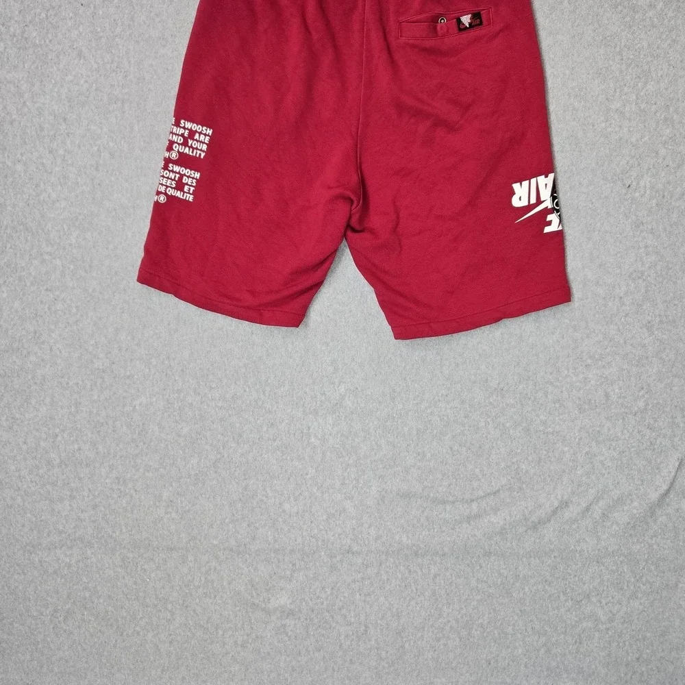 Jordan Men Activewear Shorts M Red Embroidered‎ Sweat Jumpman Wing Logo